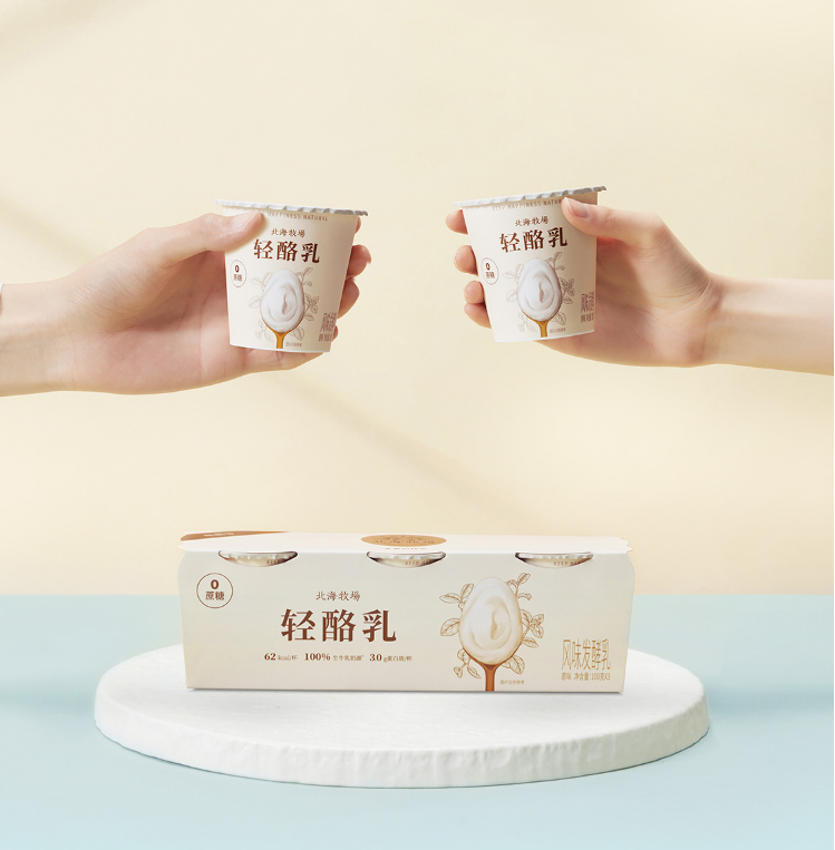 北海牧场 轻酪乳 0蔗糖风味发酵乳酸奶 100g*18杯 59.9元包邮 值值值-买手聚集的地方