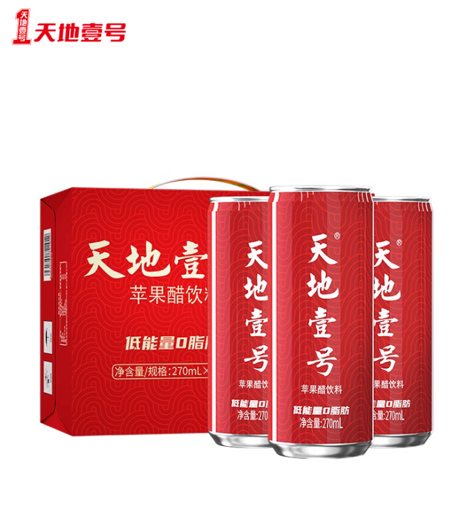 天地壹号 发酵苹果醋饮料 270mL*12罐 29.8元包邮 值值值-买手聚集的地方
