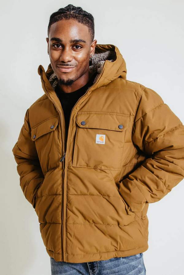 库存浅，Carhartt 卡哈特 Montana 男士连帽保暖棉服外套 橡木棕色S码 折后1070元（Prime会员94折） 值值值-买手聚集的地方