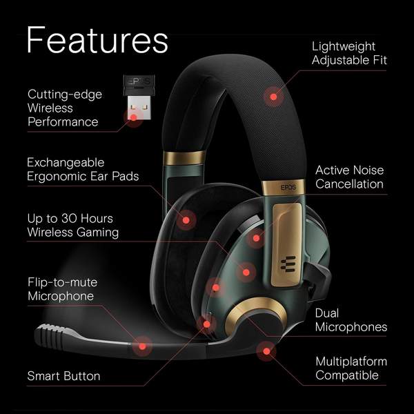 亚马逊销冠！EPOS 音珀 H3PRO Hybrid 专业三模无线游戏耳机 新低711元 值值值-买手聚集的地方