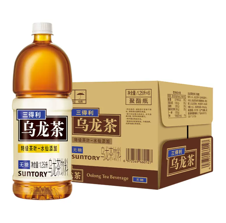 Suntory 三得利 无糖乌龙茶 1250ml*6瓶 40元包邮 值值值-买手聚集的地方