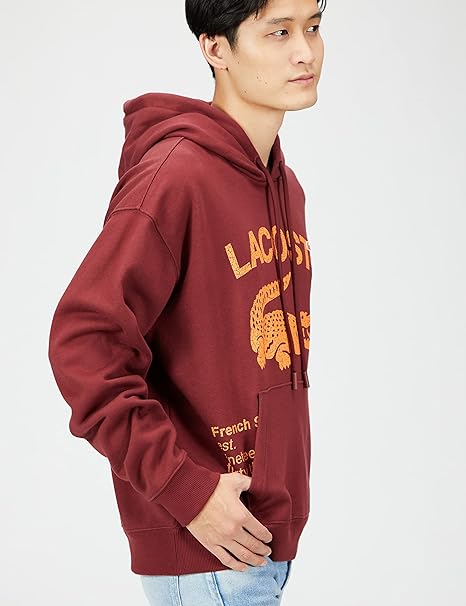 LACOSTE 法国鳄鱼 男士时尚印花纯棉连帽卫衣 SH0107 545.85元 值值值-买手聚集的地方