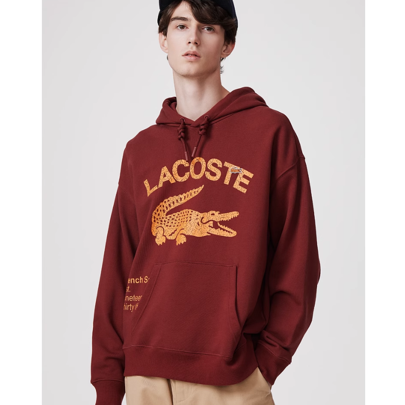 LACOSTE 法国鳄鱼 男士时尚印花纯棉连帽卫衣 SH0107 545.85元 值值值-买手聚集的地方