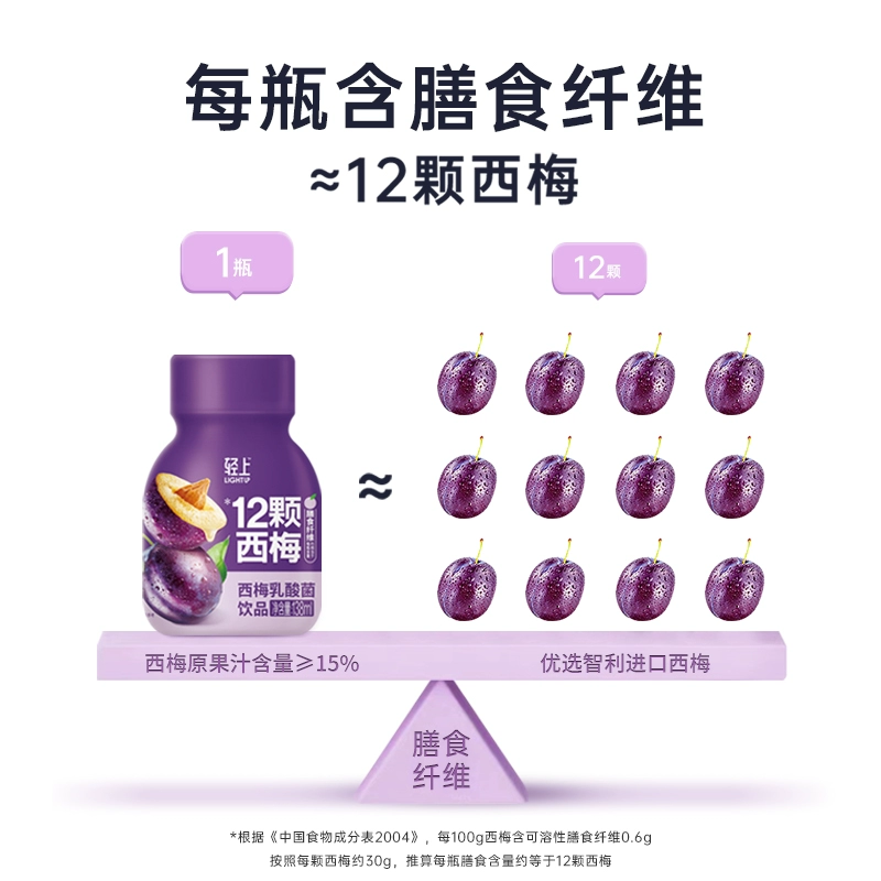 椰泰集团，轻上 0糖西梅乳酸菌饮品 138ml*10瓶 28.9元包邮 值值值-买手聚集的地方
