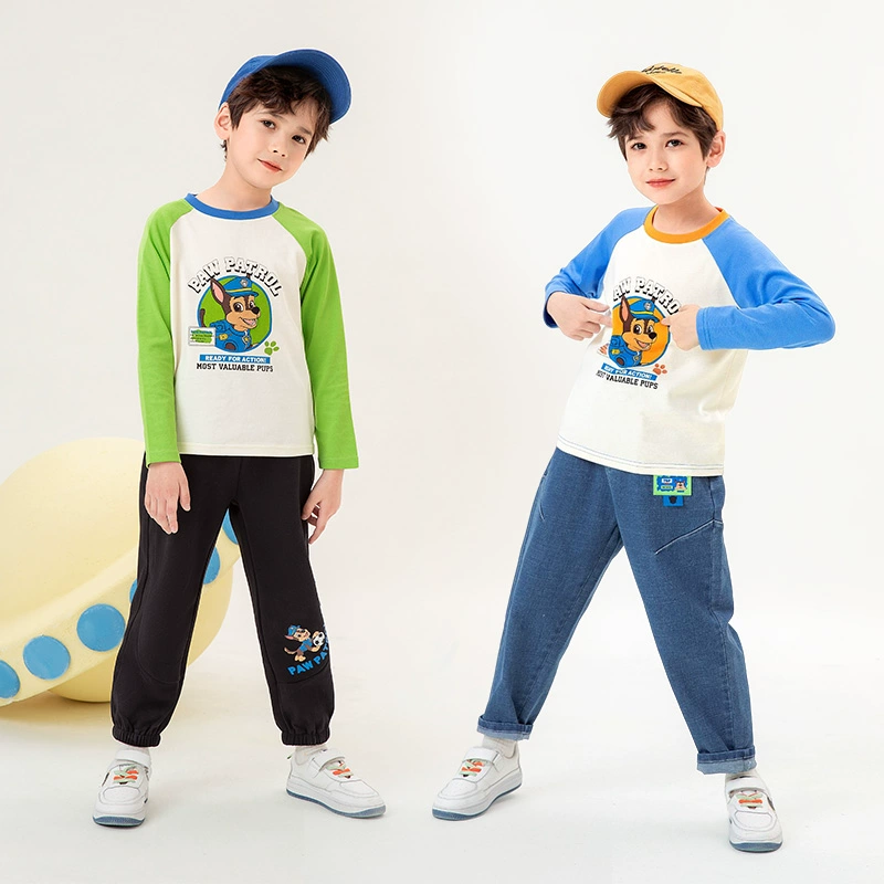 Paw Patrol 汪汪队立大功 男女童撞色长袖T恤（105~140码）多色 39.9元起包邮 值值值-买手聚集的地方