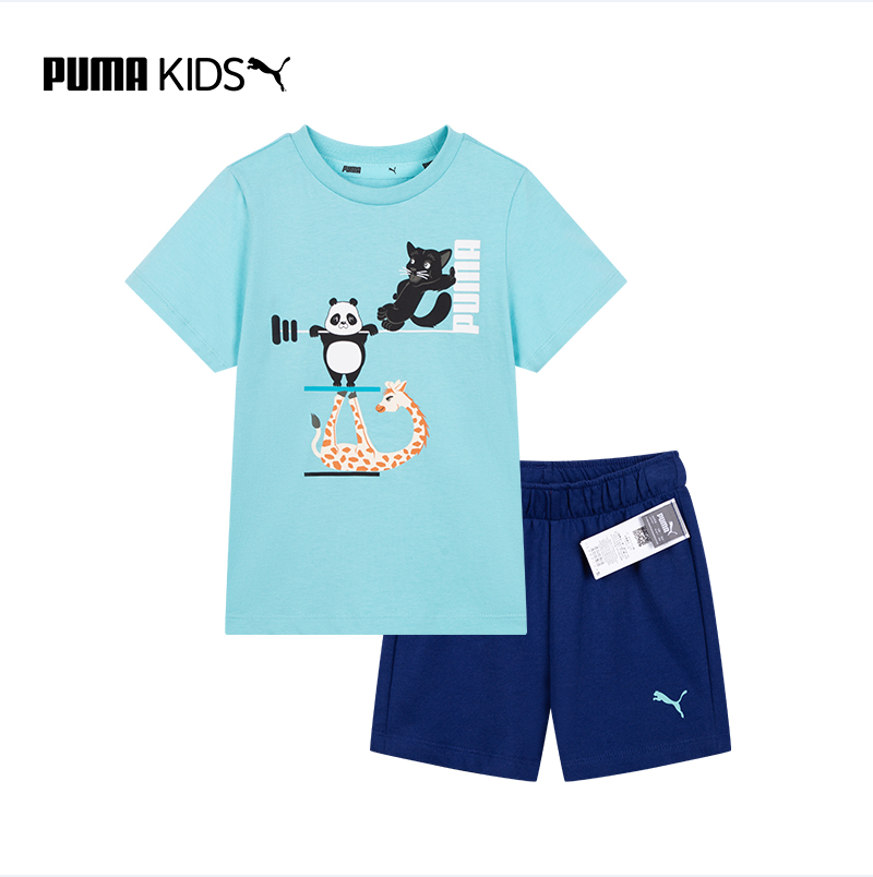 反季断码清仓，PUMA 彪马 男女童小童纯棉运动短袖两件套 49元包邮 值值值-买手聚集的地方