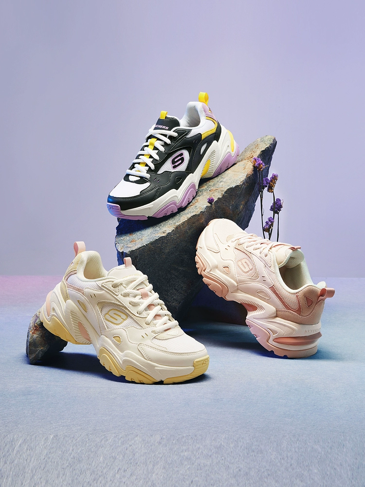 时代少年团同款，Skechers 斯凯奇 D'Lites女款复古时尚机甲鞋老爹鞋149916/237209 新低159元包邮 值值值-买手聚集的地方
