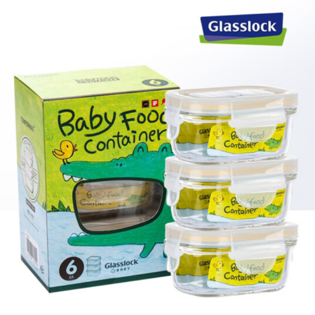 韩国进口，glasslock 三光云彩 婴儿辅食保鲜盒儿童餐具 150ml*3个 新低34.9元包邮（双重优惠） 值值值-买手聚集的地方