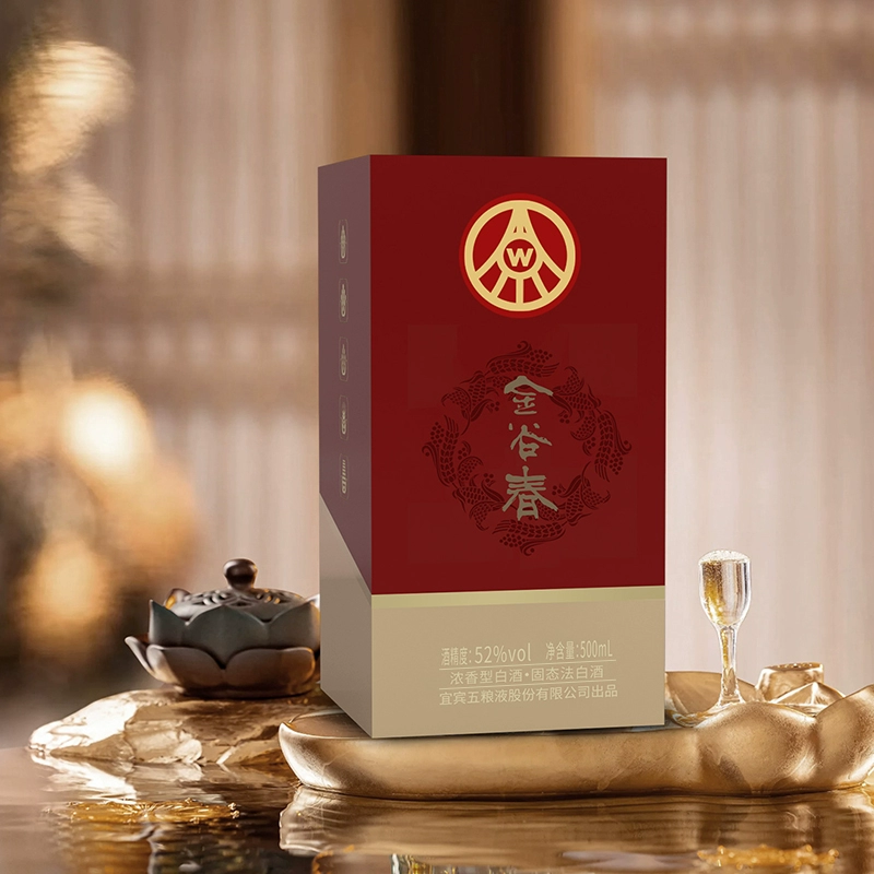 宜宾五粮液总厂生产，金谷春 52度浓香型白酒500mL*6瓶礼盒装 整箱 499元包邮 值值值-买手聚集的地方