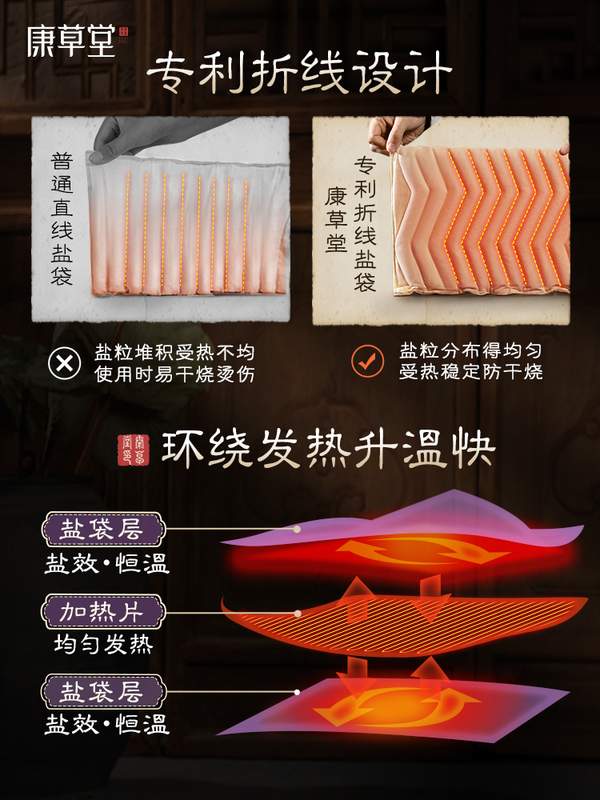 康草堂 电加热海盐艾灸功能碧玺草本药盐腰带 3色（赠艾绒垫+终身换盐） 88元包邮 值值值-买手聚集的地方