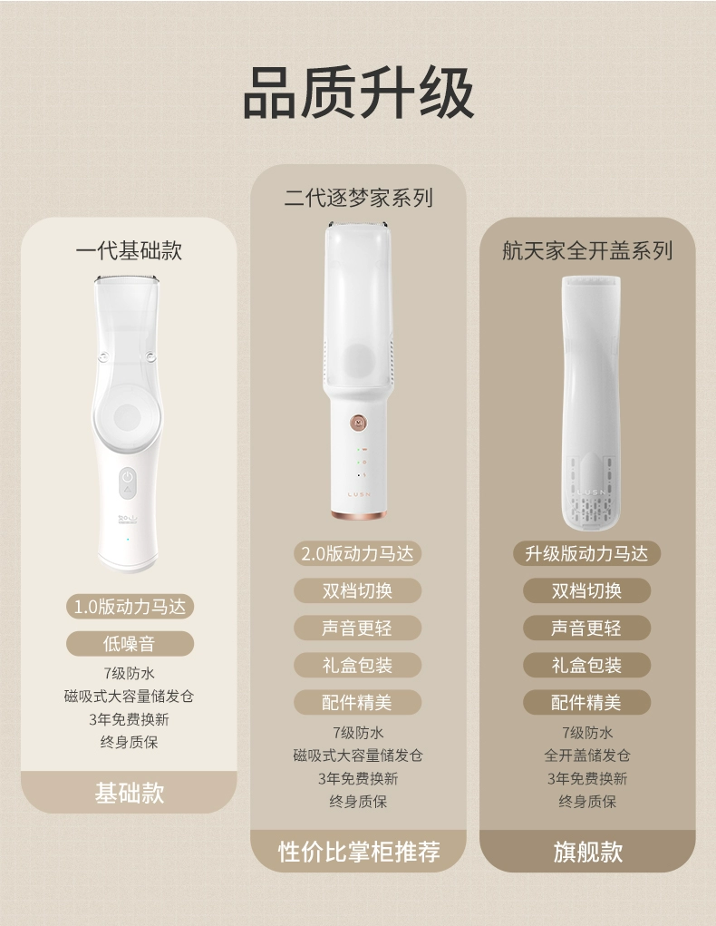 LUSN 如山 L-DH006 逐梦家系列儿童吸发理发器10件套 64.9元起包邮 值值值-买手聚集的地方