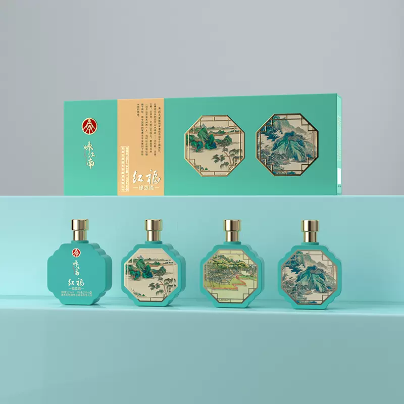 五粮液股份出品，红福咏江南 52度礼盒白酒 250ml*4 199元包邮 值值值-买手聚集的地方