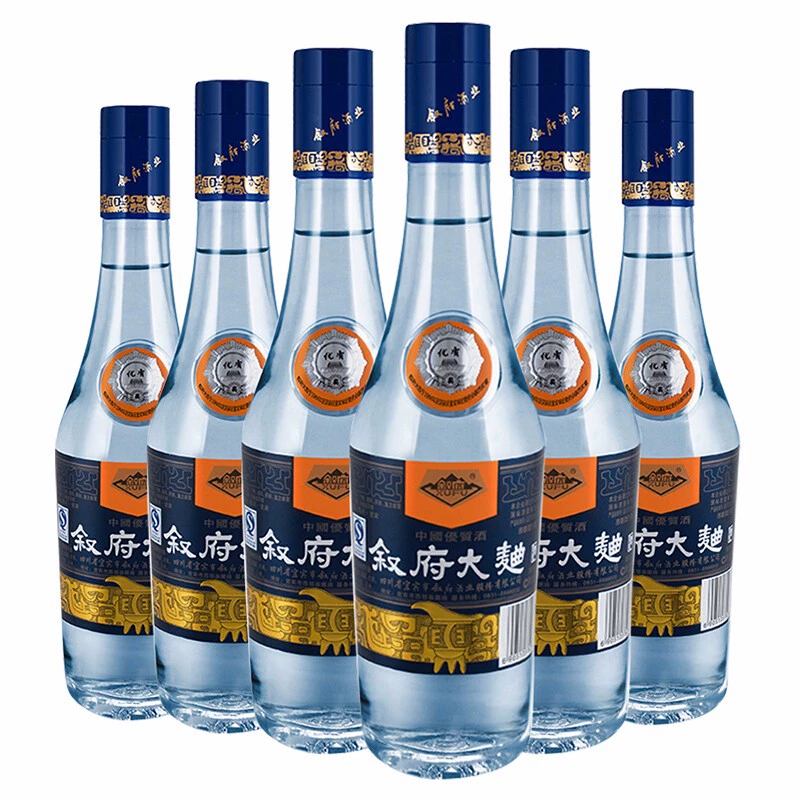 国家银质奖，叙府大曲 蓝标 52°浓香型白酒500mL*6瓶 213元包邮 值值值-买手聚集的地方
