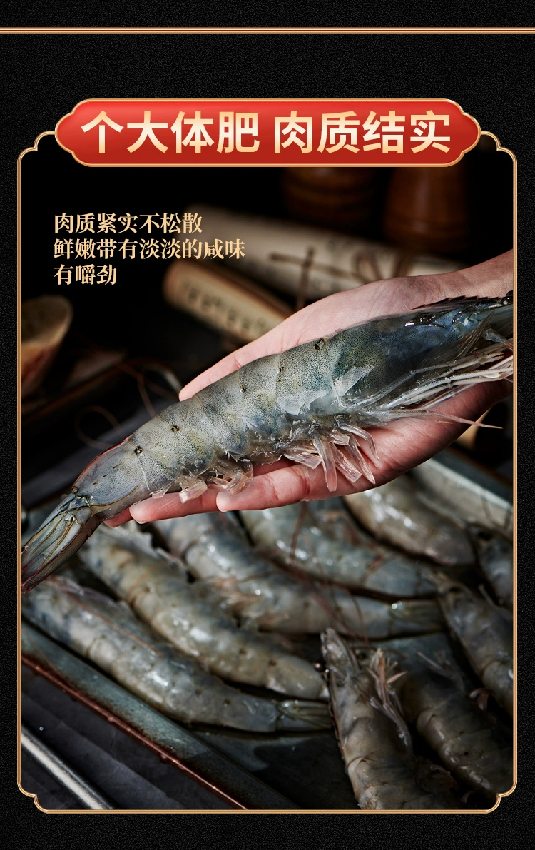 海洋演义 盐冻新鲜超大虾厄瓜多尔白虾 1650g 99元包邮（需领券） 值值值-买手聚集的地方