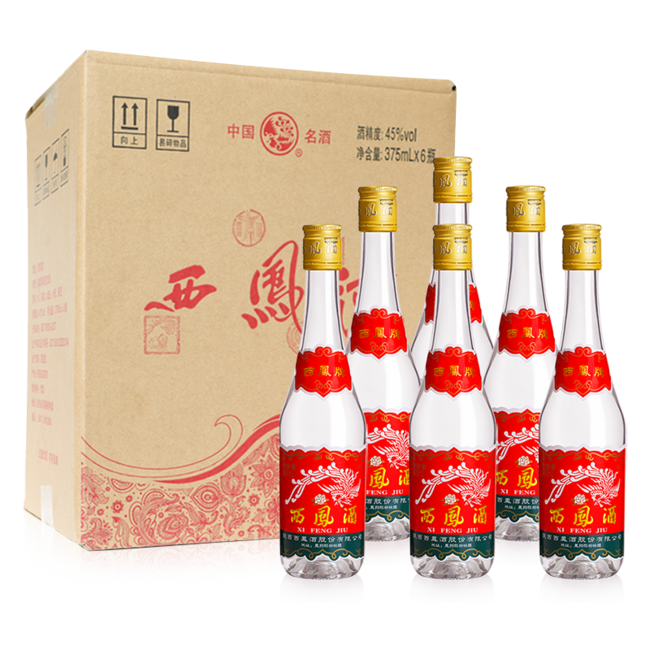西凤酒 七两半 45度绵柔凤香型白酒375mL*6瓶 整箱 148元包邮（需3人团） 值值值-买手聚集的地方