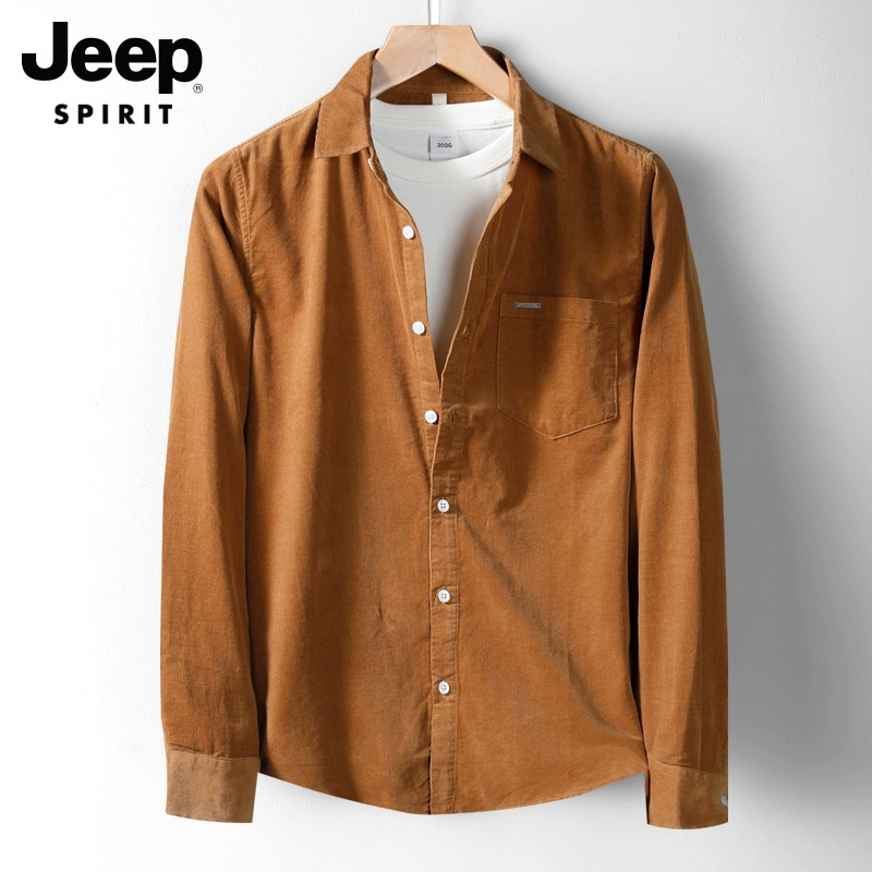 JEEP SPIRIT  男士高级感外穿纯棉灯芯绒长袖衬衫 多色 59元包邮 值值值-买手聚集的地方