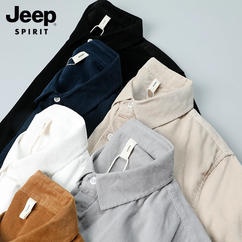 JEEP SPIRIT  男士高级感外穿纯棉灯芯绒长袖衬衫 多色 59元包邮 值值值-买手聚集的地方