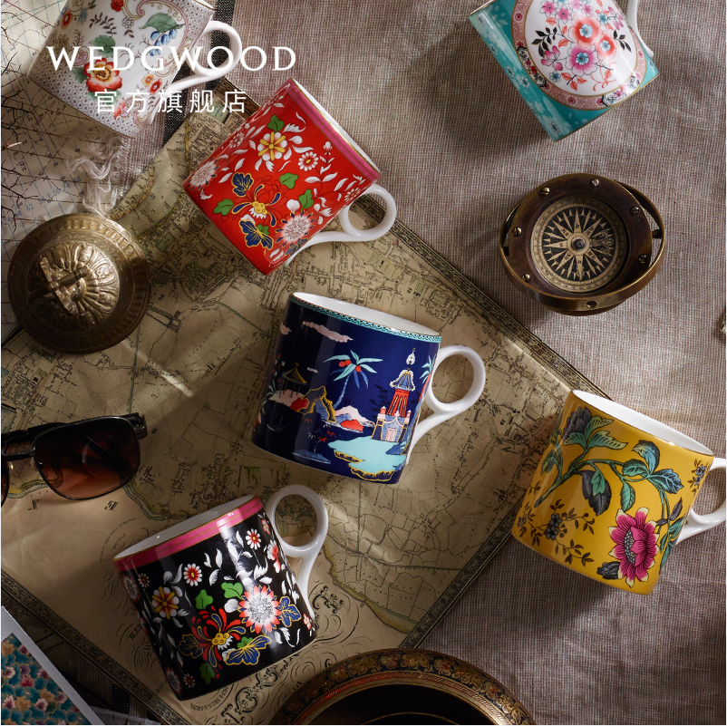 WEDGWOOD 玮致活 Wonderlust漫游美境系列 骨瓷马克杯礼盒250ml 4款 新低217.28元包税包邮 值值值-买手聚集的地方