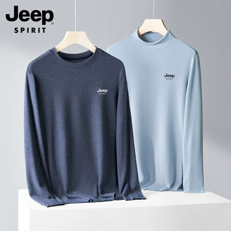JEEP SPIRIT 秋冬季男士双面德绒长袖弹力打底衫 多色 49元包邮 值值值-买手聚集的地方