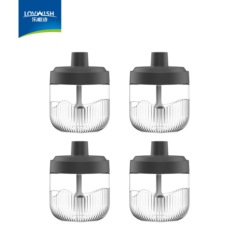 Lovwish 乐唯诗（Nervishi） 玻璃调味罐260mL*4个装 12.9元包邮 值值值-买手聚集的地方