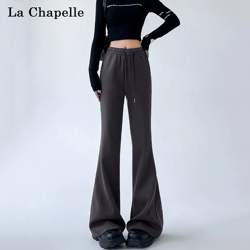 La Chapelle 拉夏贝尔 2024春季高腰休闲抽绳款微喇裤 2款3色 59元包邮 值值值-买手聚集的地方