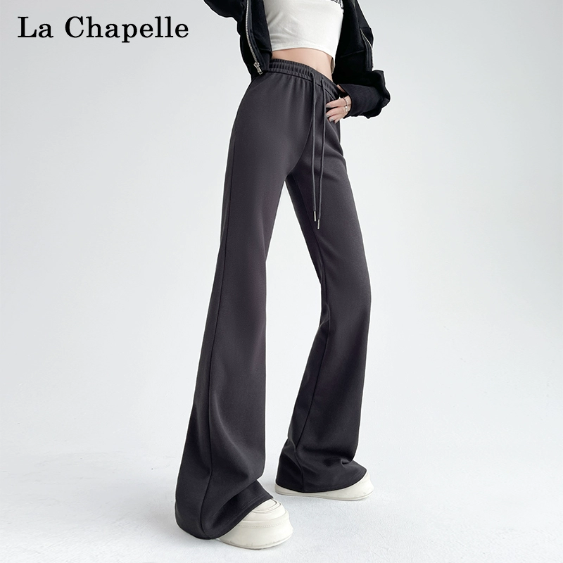 La Chapelle 拉夏贝尔 2024春季高腰休闲抽绳款微喇裤 2款3色 59元包邮 值值值-买手聚集的地方