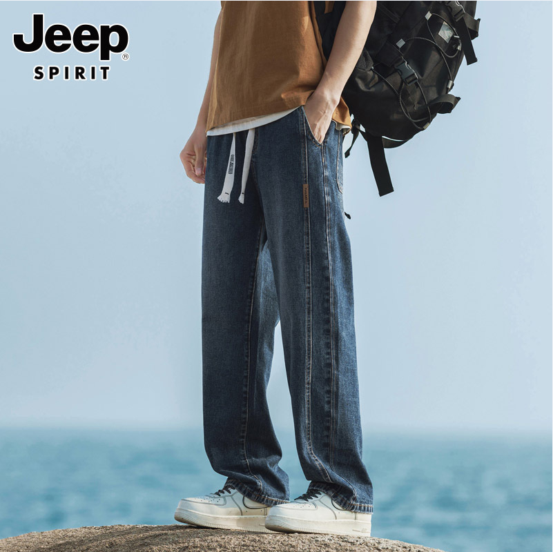 JEEP SPIRIT 2024新款男式美式复古宽松牛仔裤 多色 69元包邮 值值值-买手聚集的地方