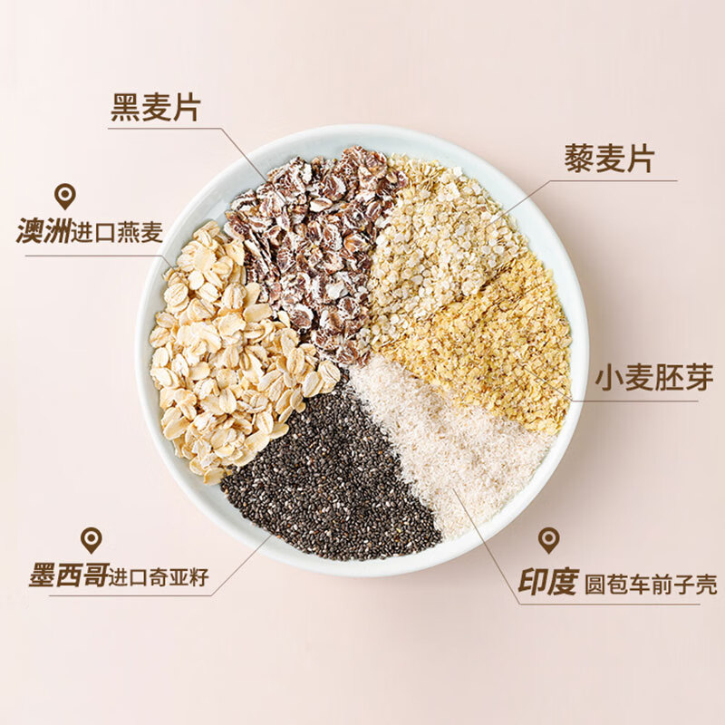 西麦 奇亚籽混合谷物燕麦片 880g*2桶 46.9元包邮 值值值-买手聚集的地方