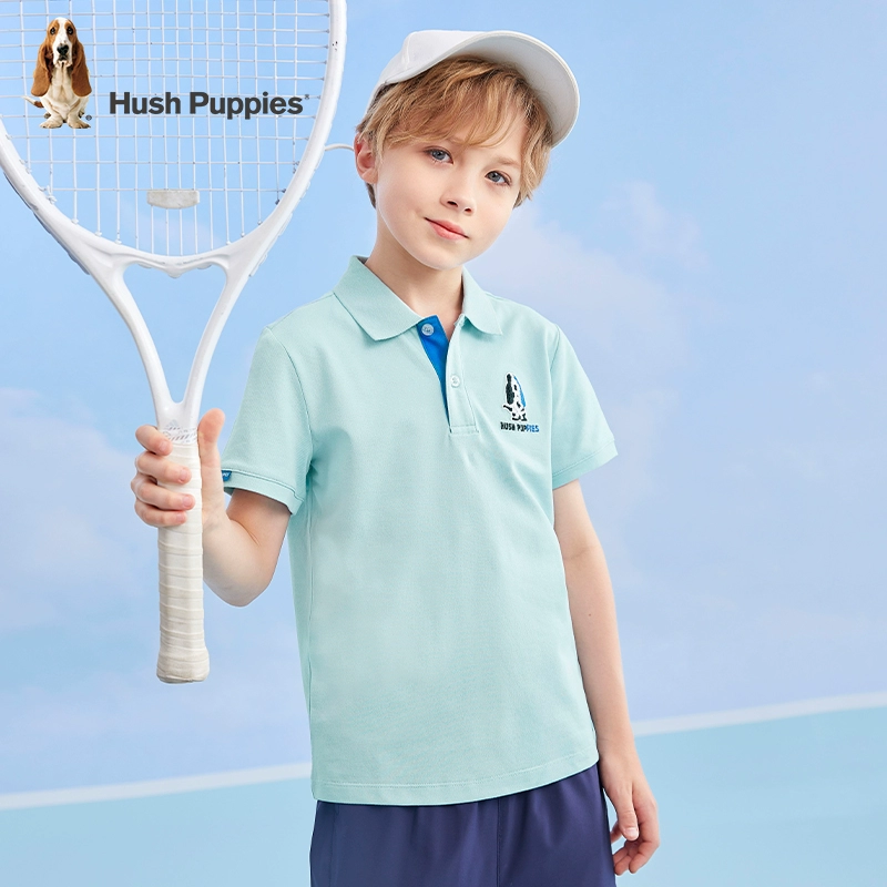 Hush Puppies 暇步士 2023夏新款男童翻领短袖POLO衫（105~160码）6色 69元包邮 值值值-买手聚集的地方