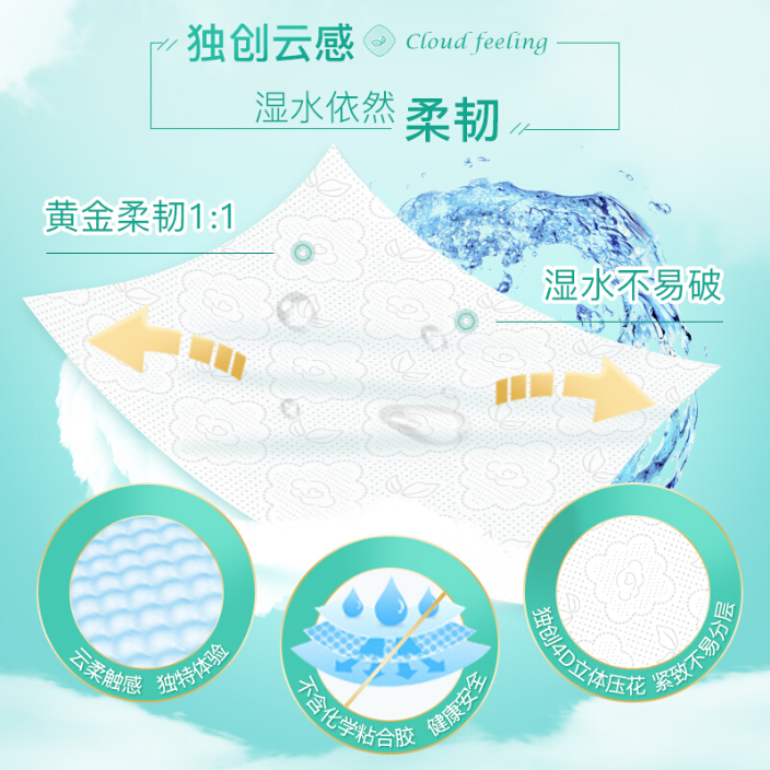 心相印 云感柔肤系列 立体压花抽纸M码/3层*100抽*24包*3箱 新低81.7元包邮（1.13元/包） 值值值-买手聚集的地方