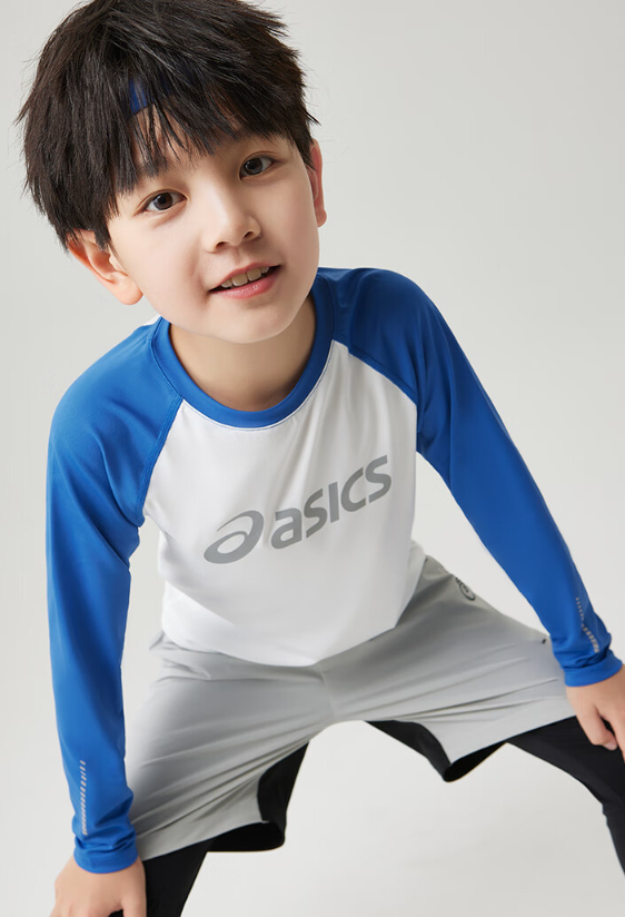 ASICS 亚瑟士 儿童速干抗菌插肩长袖T恤（120-170cm） 4色 69元包邮 值值值-买手聚集的地方