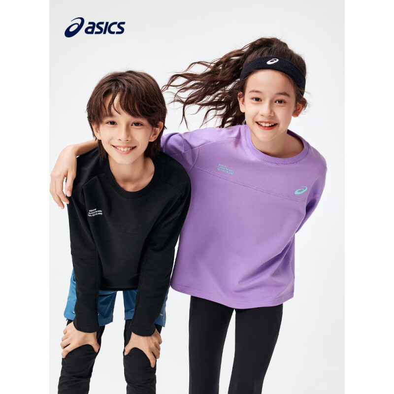 ASICS 亚瑟士 2024年春季新款 儿童3A抗菌针织长袖T恤（120-170cm） 3色 折后88.21元包邮（需凑单用券） 值值值-买手聚集的地方