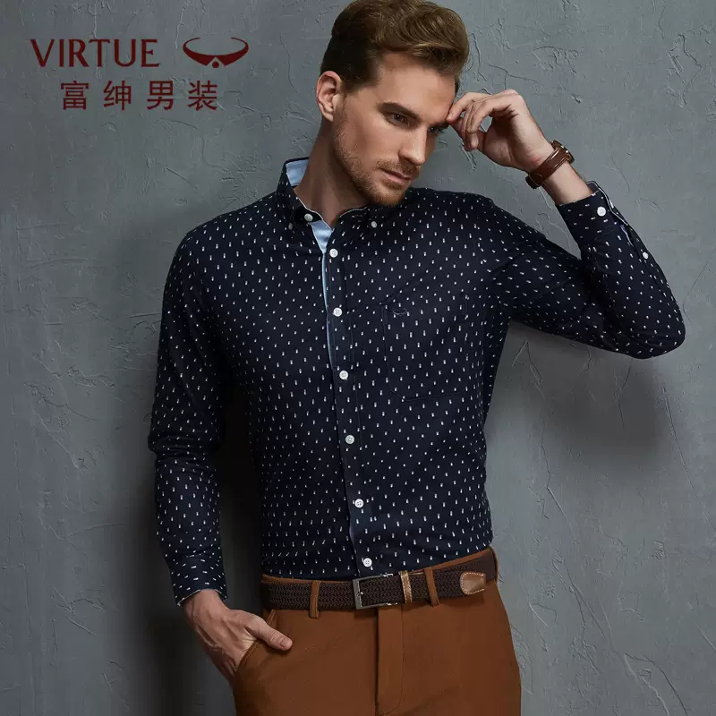 Virtue 富绅 男士时尚修身灯芯绒衬衫 3色 37元包邮 值值值-买手聚集的地方