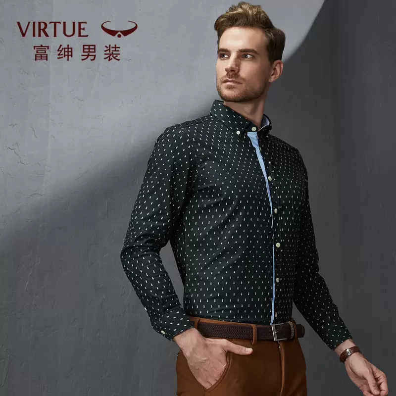 Virtue 富绅 男士时尚修身灯芯绒衬衫 3色 37元包邮 值值值-买手聚集的地方