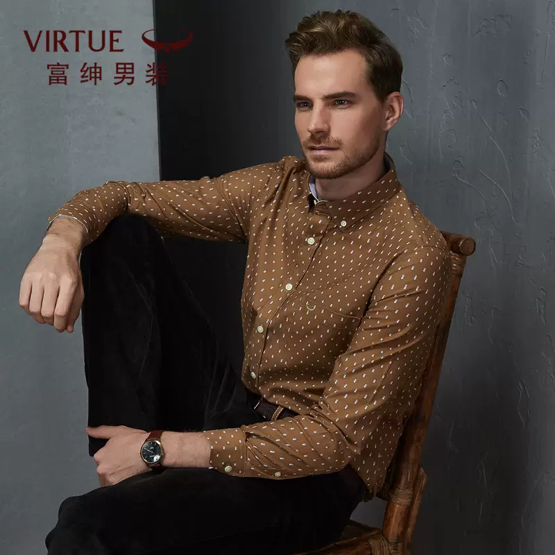 Virtue 富绅 男士时尚修身灯芯绒衬衫 3色 37元包邮 值值值-买手聚集的地方