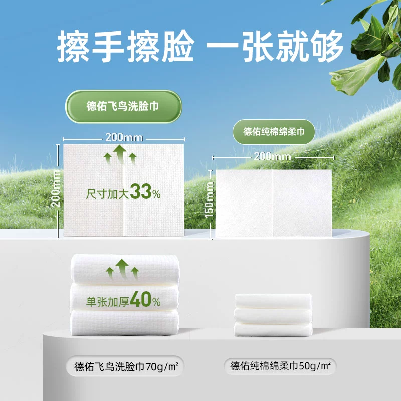 德佑 一次性加厚干湿两用洗脸巾悬挂式家庭装 160抽 17.9元包邮 值值值-买手聚集的地方