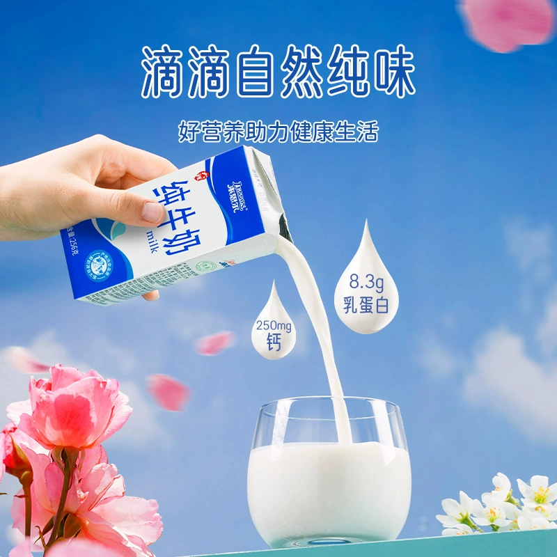 皇氏集团旗下，来思尔 云南大理全脂纯牛奶 256g*24盒整箱 50元包邮 值值值-买手聚集的地方