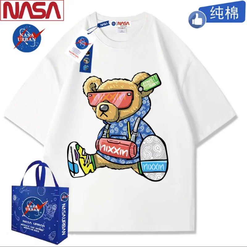 NASA  URBAN联名 男女同款纯棉短袖T恤 4件 多款 新低69.6元包邮（17.4元/件） 值值值-买手聚集的地方