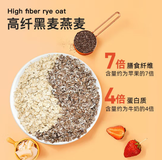 西麦 高纤黑麦燕麦片 450g*2件 25.8元包邮 值值值-买手聚集的地方