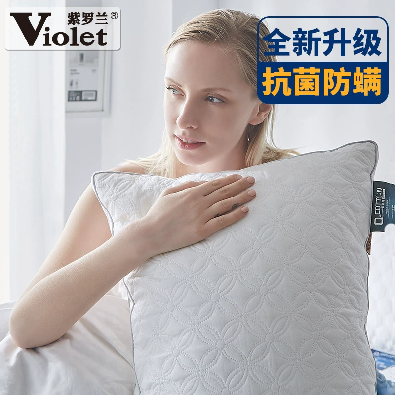 紫罗兰 防螨抗菌 全棉羽丝绒枕头*2个 49元起包邮 值值值-买手聚集的地方