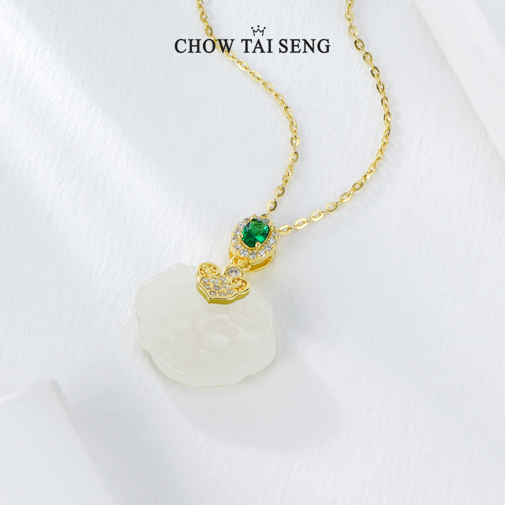 Chow Tai Seng 周大生 柿柿如意和田玉项链 2色 158元包邮 值值值-买手聚集的地方