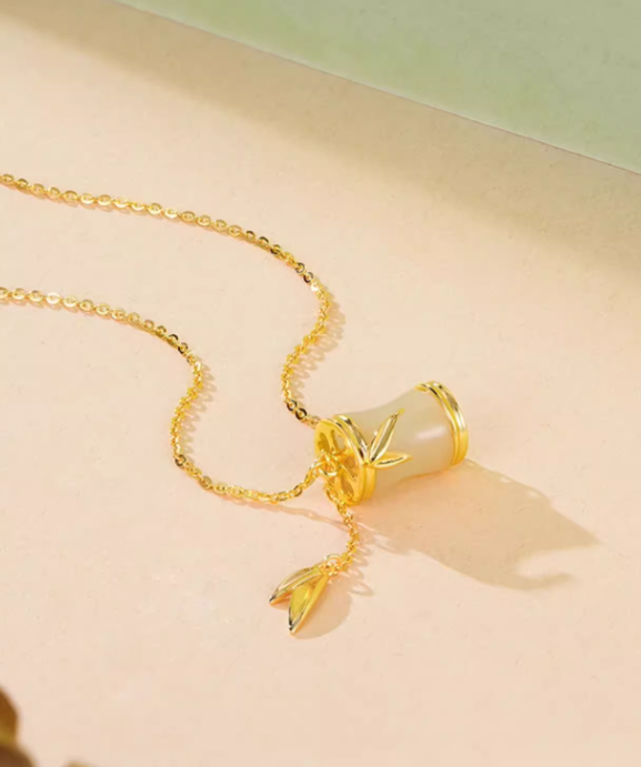 Chow Tai Seng 周大生 S925银和田玉竹节项链 158元包邮 值值值-买手聚集的地方