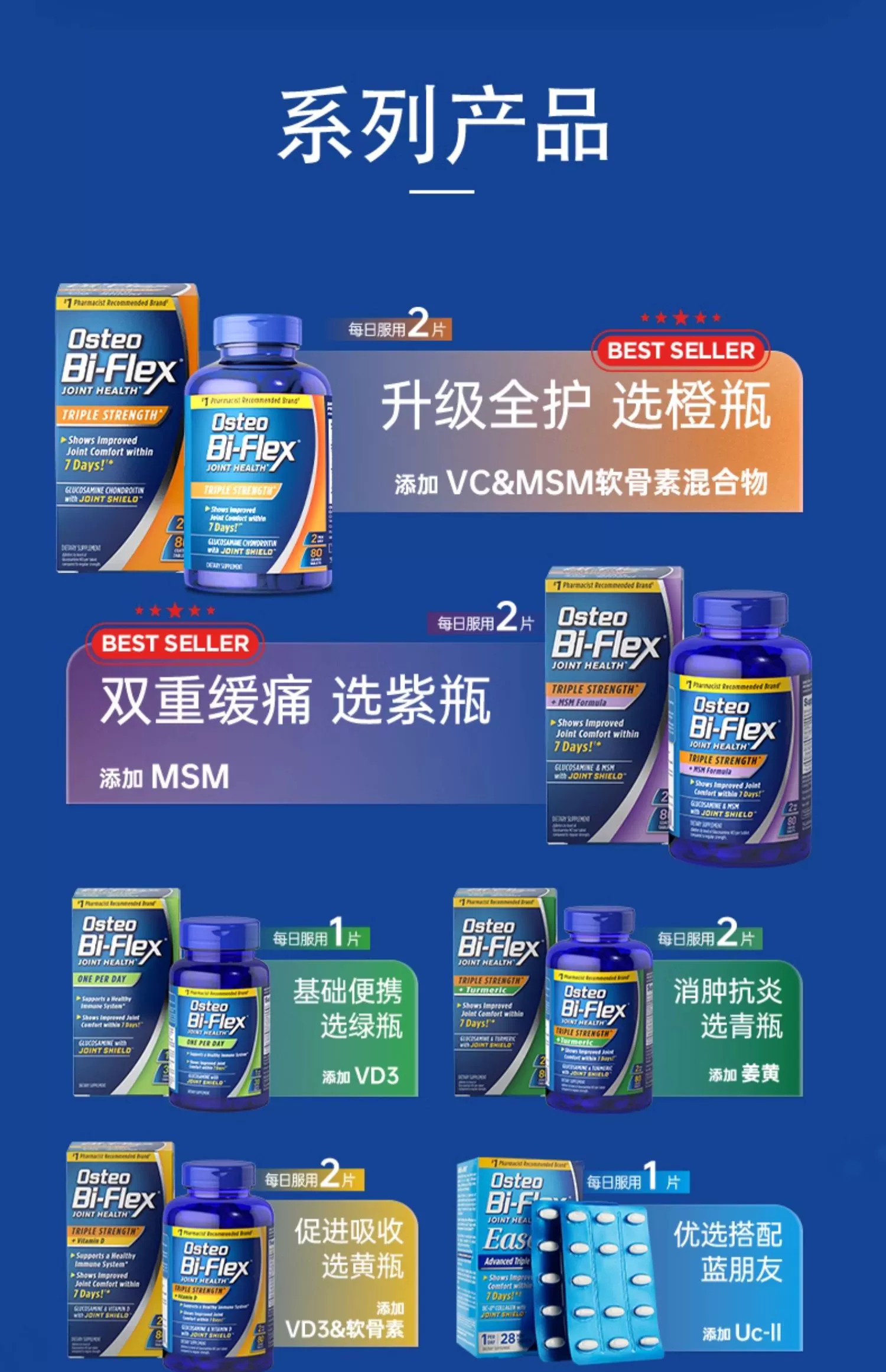Osteo Bi-Flex 关捷健 葡萄糖胺维骨力活力绿30粒 88.86元包邮包税 值值值-买手聚集的地方
