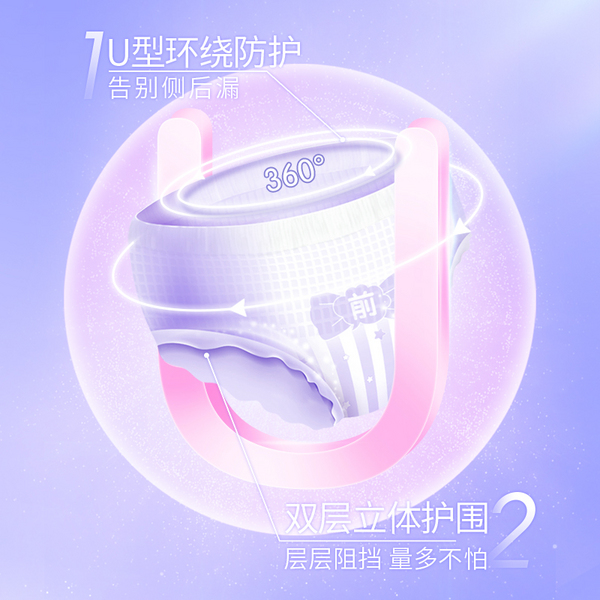 洁婷 超吸型透气U裤甜睡裤 14条 24.81元包邮 值值值-买手聚集的地方