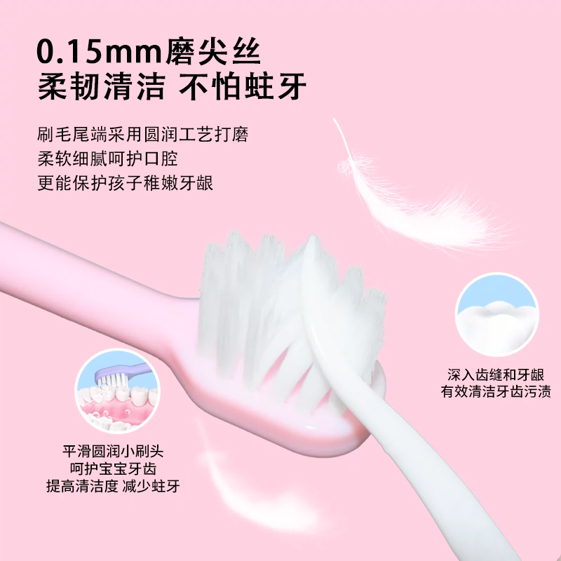 孩子王旗下，贝特倍护 儿童萌趣字母软毛牙刷4支装 赠奥拉氟牙膏10g*2支 9.9元包邮 值值值-买手聚集的地方
