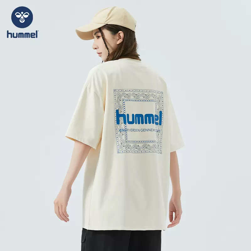 Hummel 大黄蜂  情侣后背腰果花T恤潮流复古重磅短袖T恤（80~200斤）5色 89元包邮 值值值-买手聚集的地方