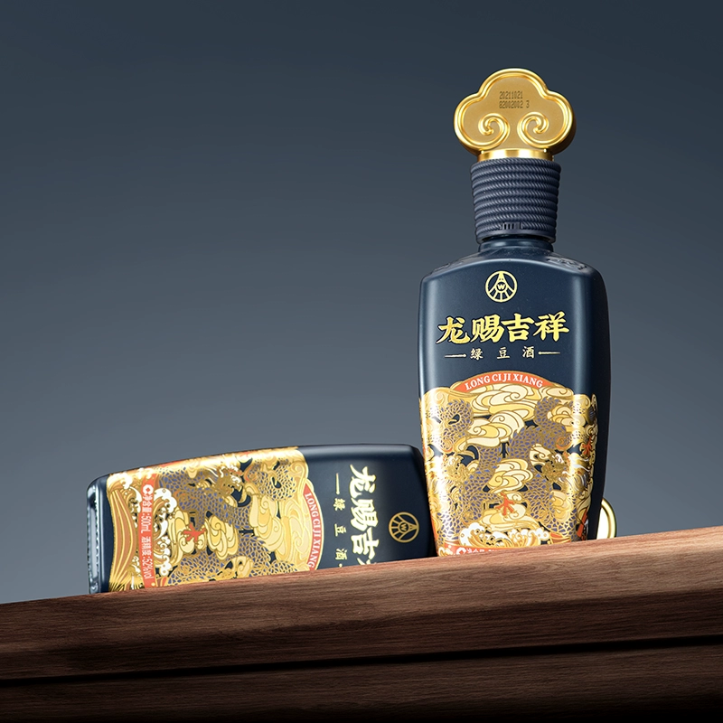 五粮液股份出品，龙赐吉祥 52度绿豆酒500mL*2瓶礼盒装 135元包邮 值值值-买手聚集的地方