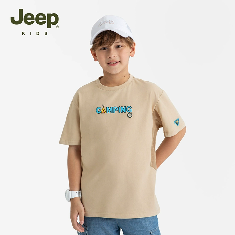 JEEP 2024夏季新款中大童透气宽松短袖T恤 *2件（110~160码）多款 79元包邮（39.5元/件） 值值值-买手聚集的地方