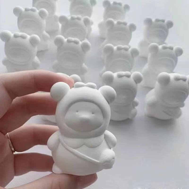 beikemaila 贝可麦拉 迷你彩绘石膏娃娃（10只3D小熊白胚+12色颜料2画笔） 14.5元包邮 值值值-买手聚集的地方