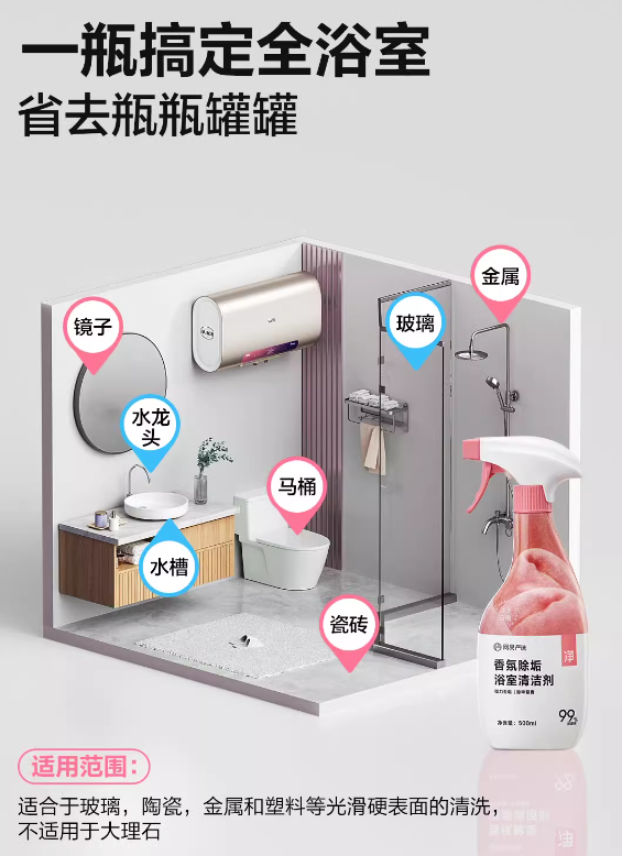 网易严选 浴室玻璃清洁剂 500ml 14.9元包邮（需领券） 值值值-买手聚集的地方